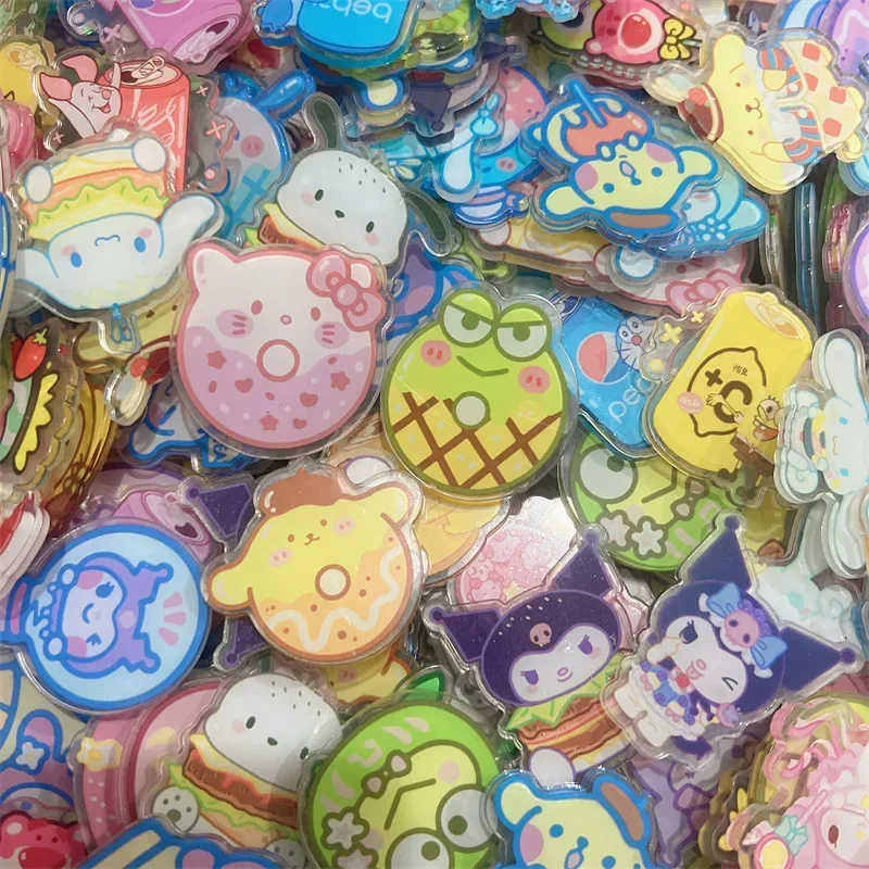 Sanrio Acrylic Sheet Princess 100/300/500g KT 4CM DIY Keychain Accessories Pattern Refrigerator Magnet Pendant Material Brooch