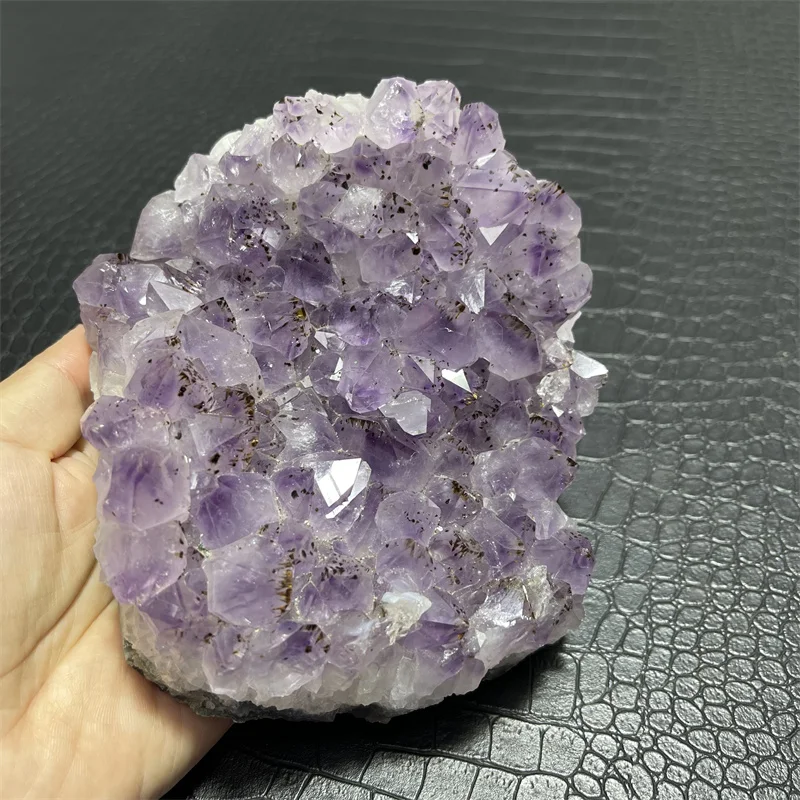 1375g Natural Amethyst Titanium gold Ore Raw Stone Purple Crystals Cluster Druzy Geode Mineral Rock Healing Quartz Point Energy