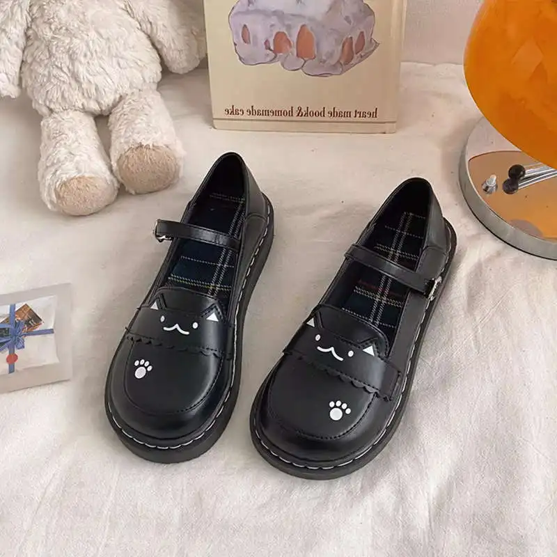 أزياء مزاجه امرأة أحذية ربيع جديد حذاء مسطح ريترو ماري جين حذاء المضادة للانزلاق حذاء كاجوال بسيط المرأة حذاء من الجلد