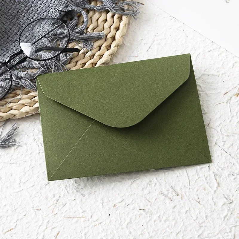 Beautiful Green Envelopes 16*11.7cm Thick Specialty Paper Envelopes Festival Gift Envelope for Friends