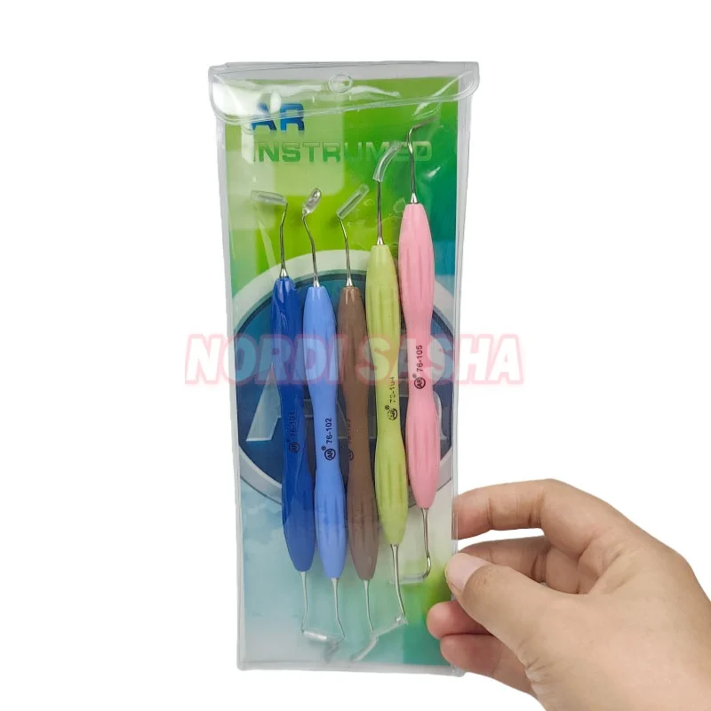 

AR Dental Resin Filler 5pcs/Set Aesthetic Restoration Knife Dental SiliconeResin Spatulas Composite Instruments
