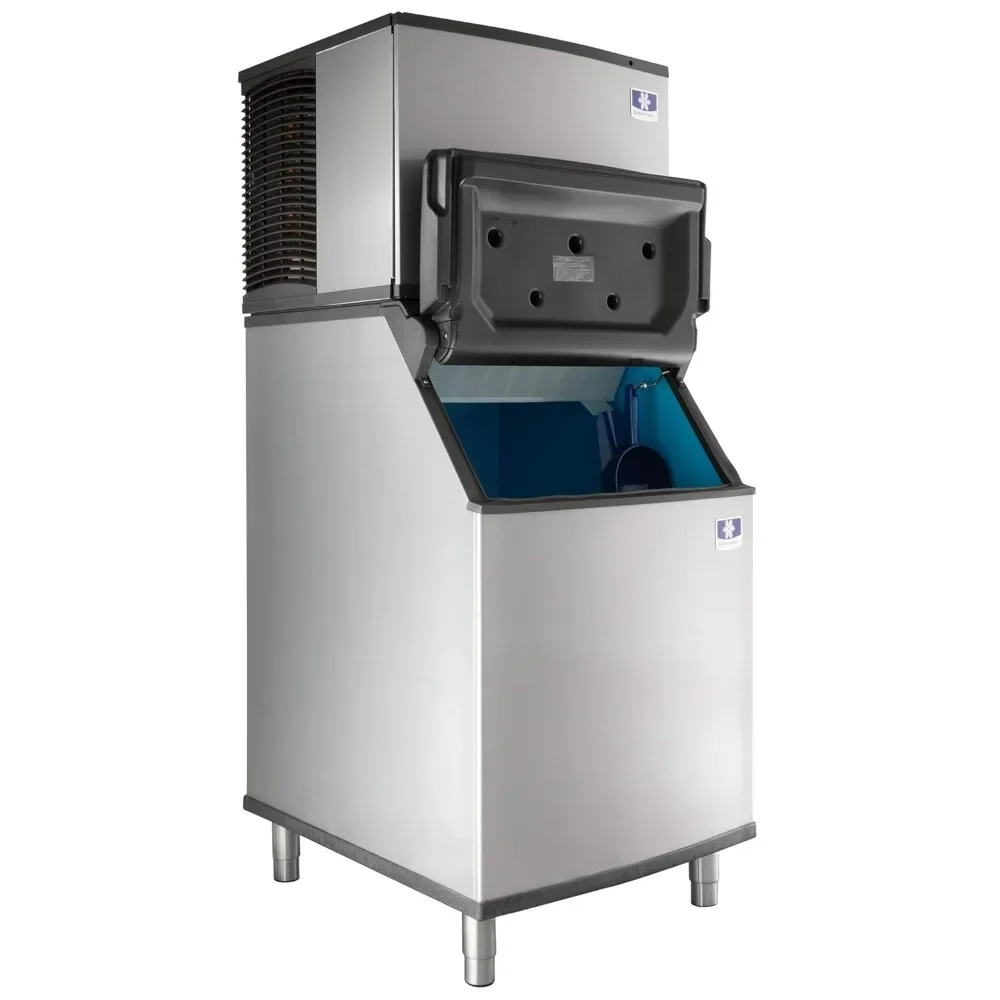 Air cooled full dice commercial ice maker with D570 ice storage bin, 470 pounds of ice/24 hours,532 pounds of trash bin capacity