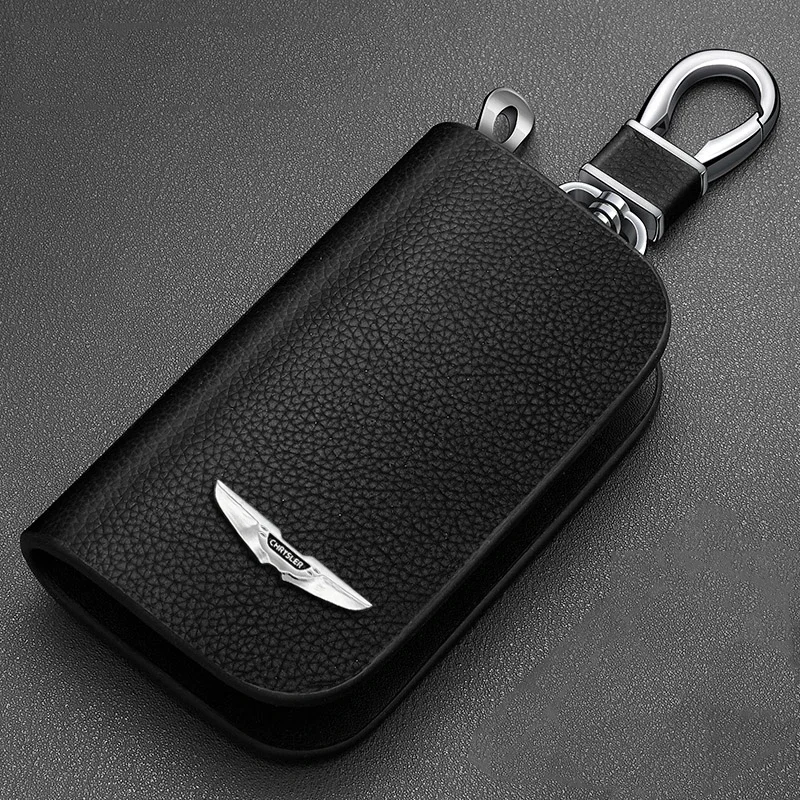 

Leather Car Key Case for Chrysler Pacifica 300 Glacier 300C SRT8 Delta Ypsilon Universal Remote control protective cover