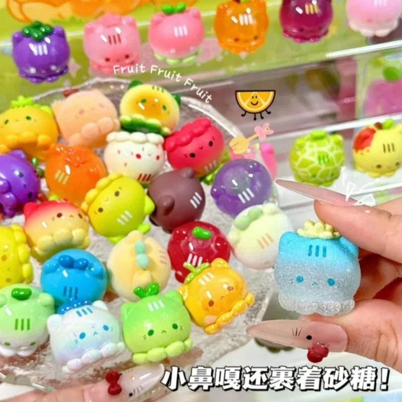 Hot Koop Aardbei Musta Octopus Kat Miao Miao Fruitmarkt Serie Leuke Blind Tas Leuke Schattige Fruit Mini Model Geschenken Op Voorraad