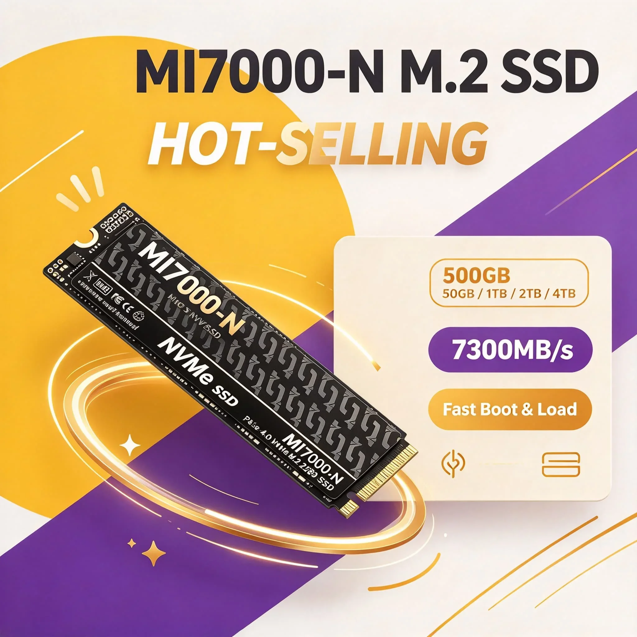SSD MI7000N M.2 NVMe PCIe4 500GB 1TB 2TB 4TB Internal Solid State Drive for PC Office PC Laptop High Speed Pro 7300MB/s