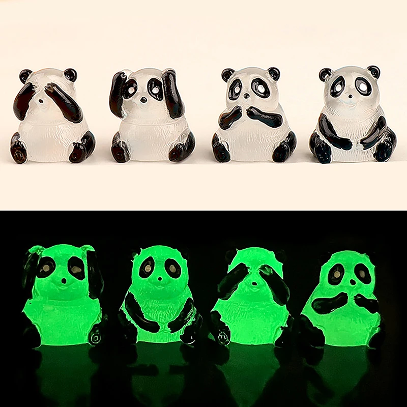 

1Pcs New Noctilucent Panda Figurine DIY Home Microlandscape Decoration Accessories Car Mounted Desktop Ornaments Children's Gift