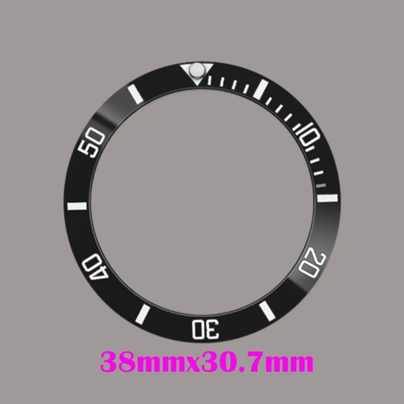 Green Blue Luminous Sloping 38mm*30.7mm Ceramic Bezel GMT and Diving watch Insert For 40mm Men Watch Replace Watch Bezel Inserts