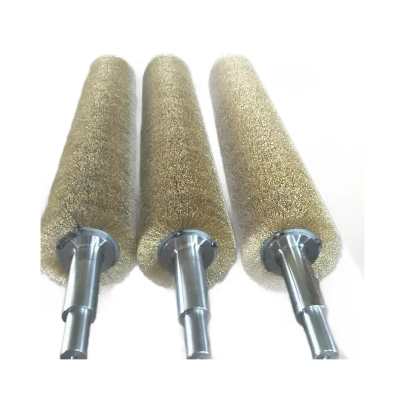 Wire Roller Brush Brush Stainless Copper Plated Wire Rust Removal Polishing Roller Dust Removal and Deburring