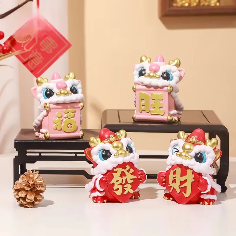 Traditional Chinese Benediction Dragon resinss Feng Shui Decor Figurines for Home Office Ornament