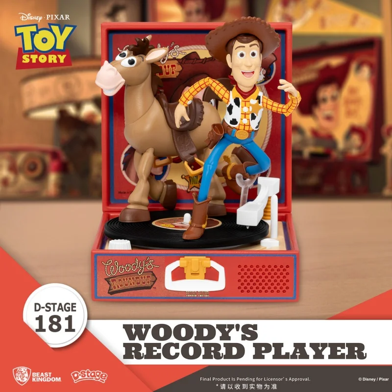 

Toy Story Series Cowboy Woody And Bullseye Record Player Styling Action Figure Desktop Decoration Prize Figure Cute Girl Gifts