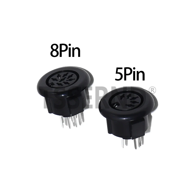 1pcs 5Pins 8Pins DIN Female Jack Soldering Type Round Socket 5/8 Pole DIN Terminal Chassis S Video Connector