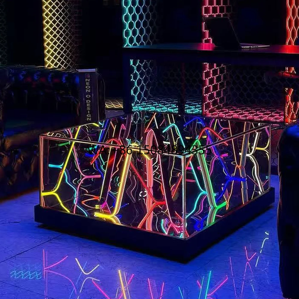 LiqVis Bright Mobile Rolling Display with Personalized Branding Custom Light Show Led Neon Light DJ Booth for Music Events Dance