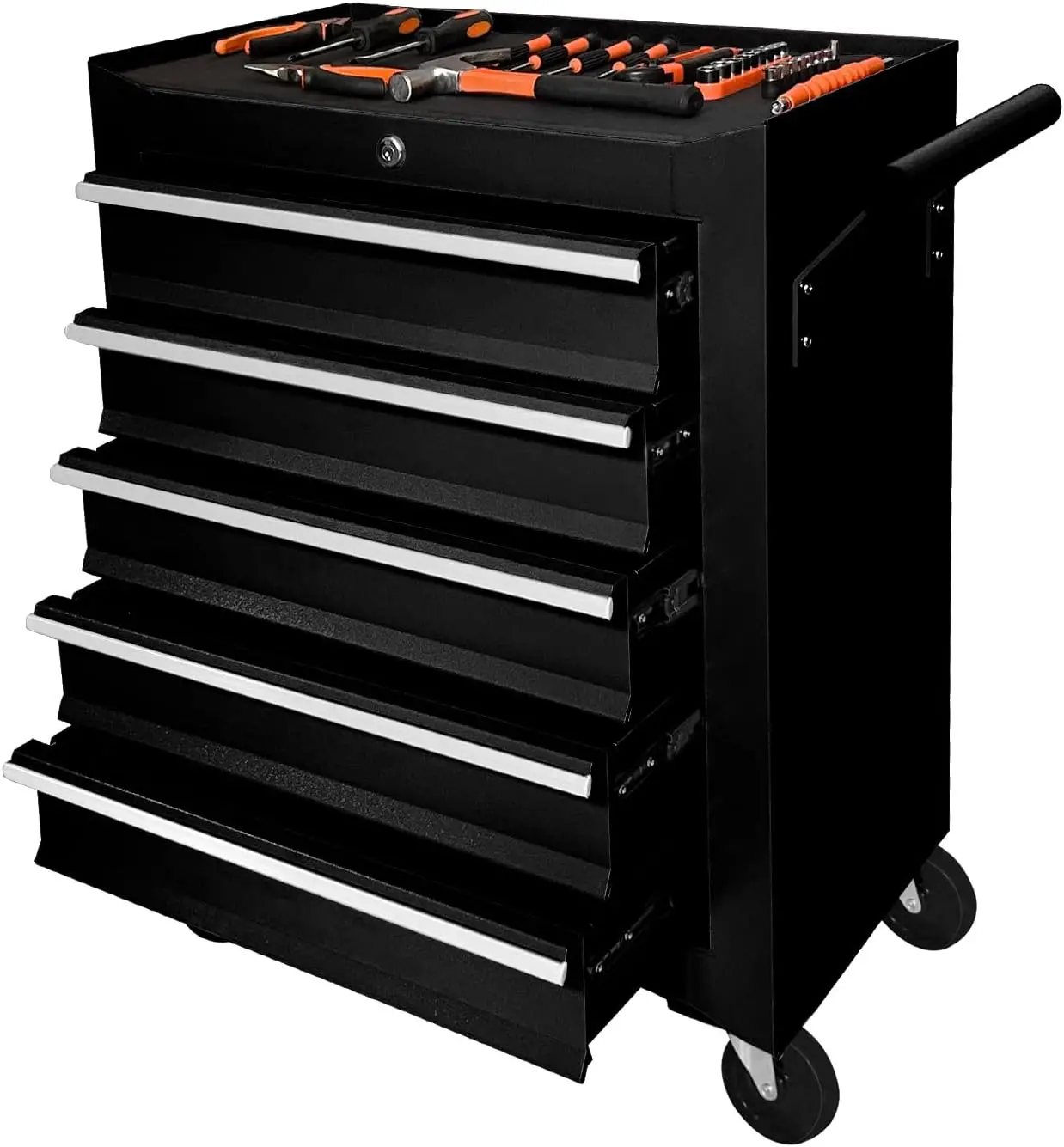 Rolling Tool Chest 5-Drawer Rolling Tool Box With Interlock System And Wheels For Garage Warehouse, Workshop Repair Shop