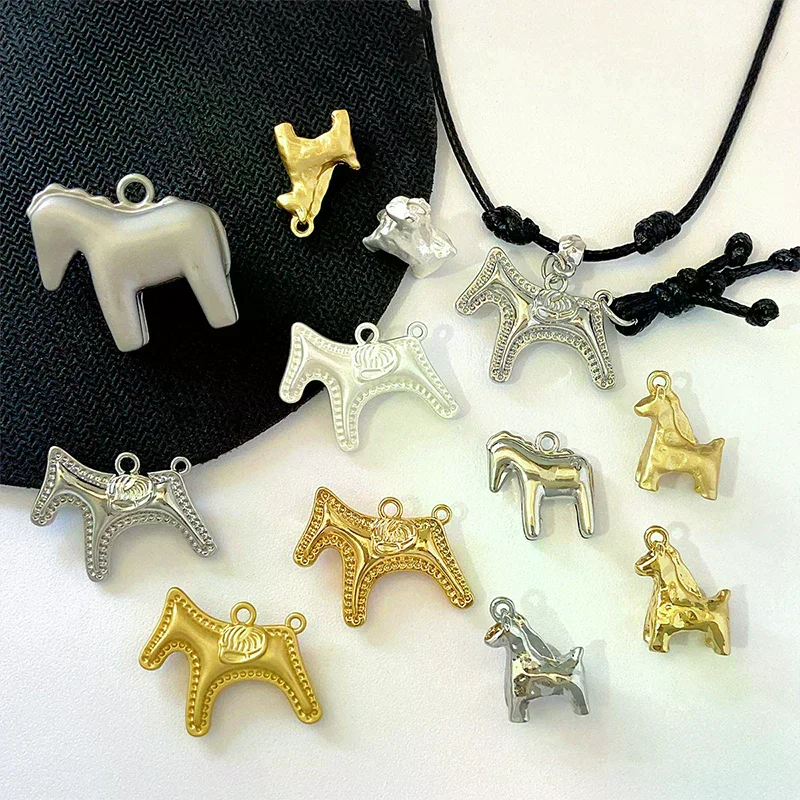 Cute Enamel Horse Charms Pendants For Jewelry Making Necklace Earrings Bracelet DIY Accessories Supplies