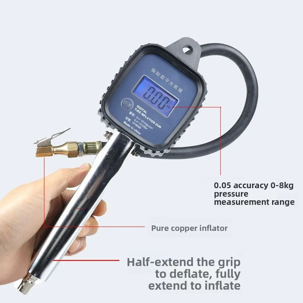 Able Auto Tire Electronic Tire Pressure Meter Digital Display High-precision Liquid Crystal Digital Hand-held Inflation Meter