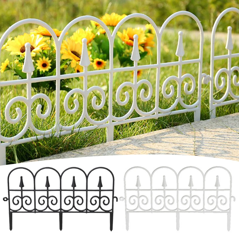 Plastic Fence Garden Villa Courtyard European Style Fence Outdoor Border Decoration Plant Flower Protect For Yard Lawn Edging