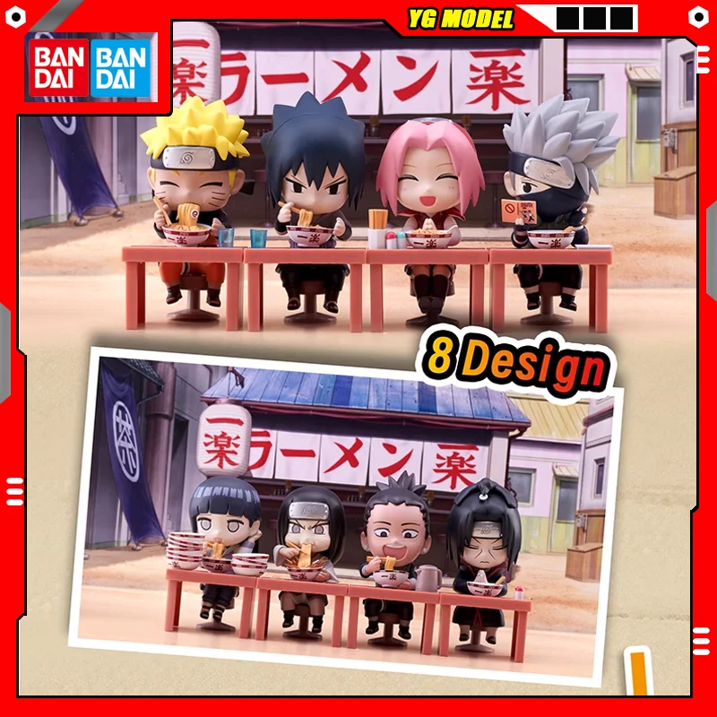 

Bandai Genuine NARUTO Figure Naruto Sasuke Kakashi Q-version Doll Lamian Noodles Themed Cute Tabletop Decoration EX CASHAPON