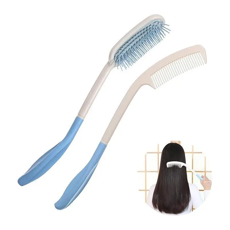 Hot Creative Portable Practical Long Handle Hair Brush Comb Set Finishing Combs Hair To Hand-Disabled Inconvenient Styling Tool