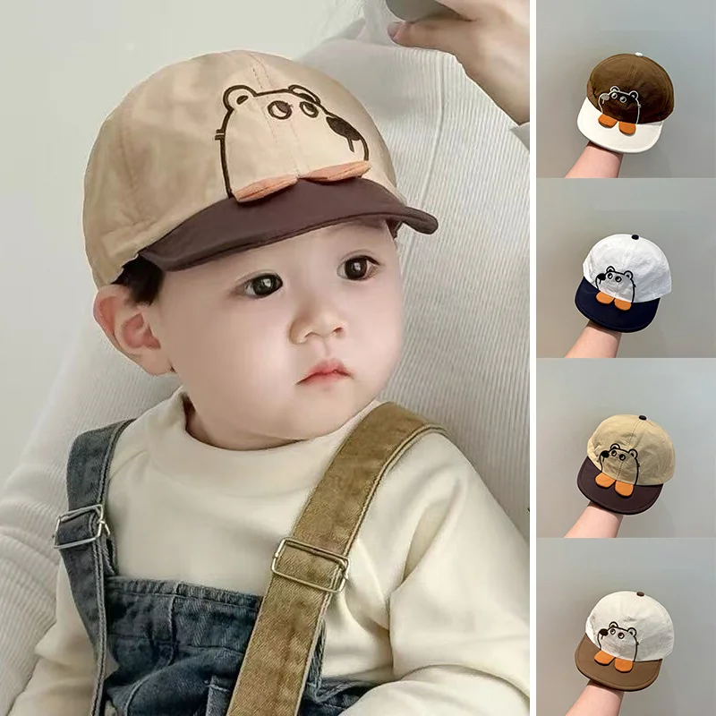 

Cute Cartoon Baby Baseball Hat Spring Summer Quick Drying Duck Tongue Hats 6-24Month Children Sunscreen Peaked Cap Toddler Visor