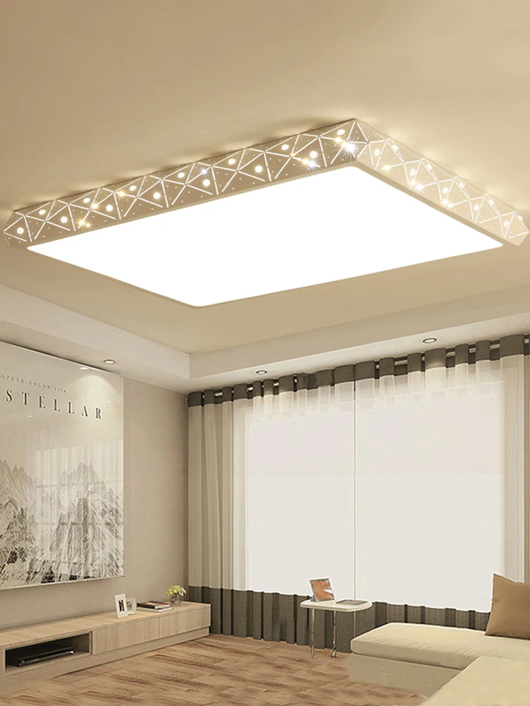 

Lamp rectangular led ceiling lamp creative living room diamond simple modern bedroom atmosphere home lighting