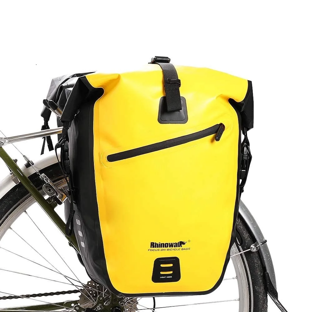 Rhinowalk 25L Waterproof Bike Bag MTB Bike Bag Road Bicycle Rear Rack Bike Pannier Bag Leather Bike Bag Cycling Promend Bag