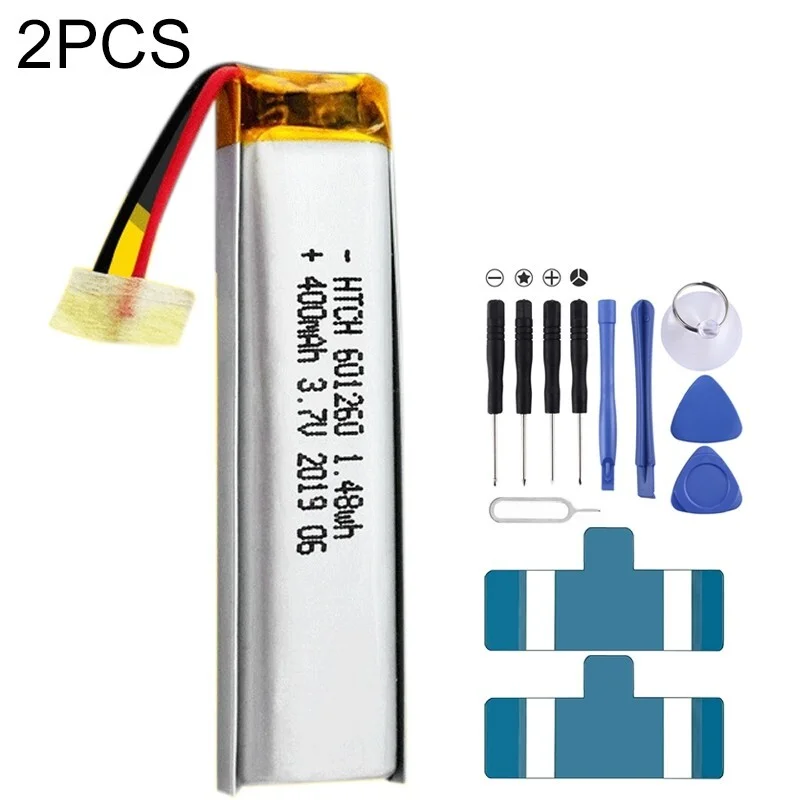 2pcs 601260 400mAh Li-Polymer Battery Replacement
