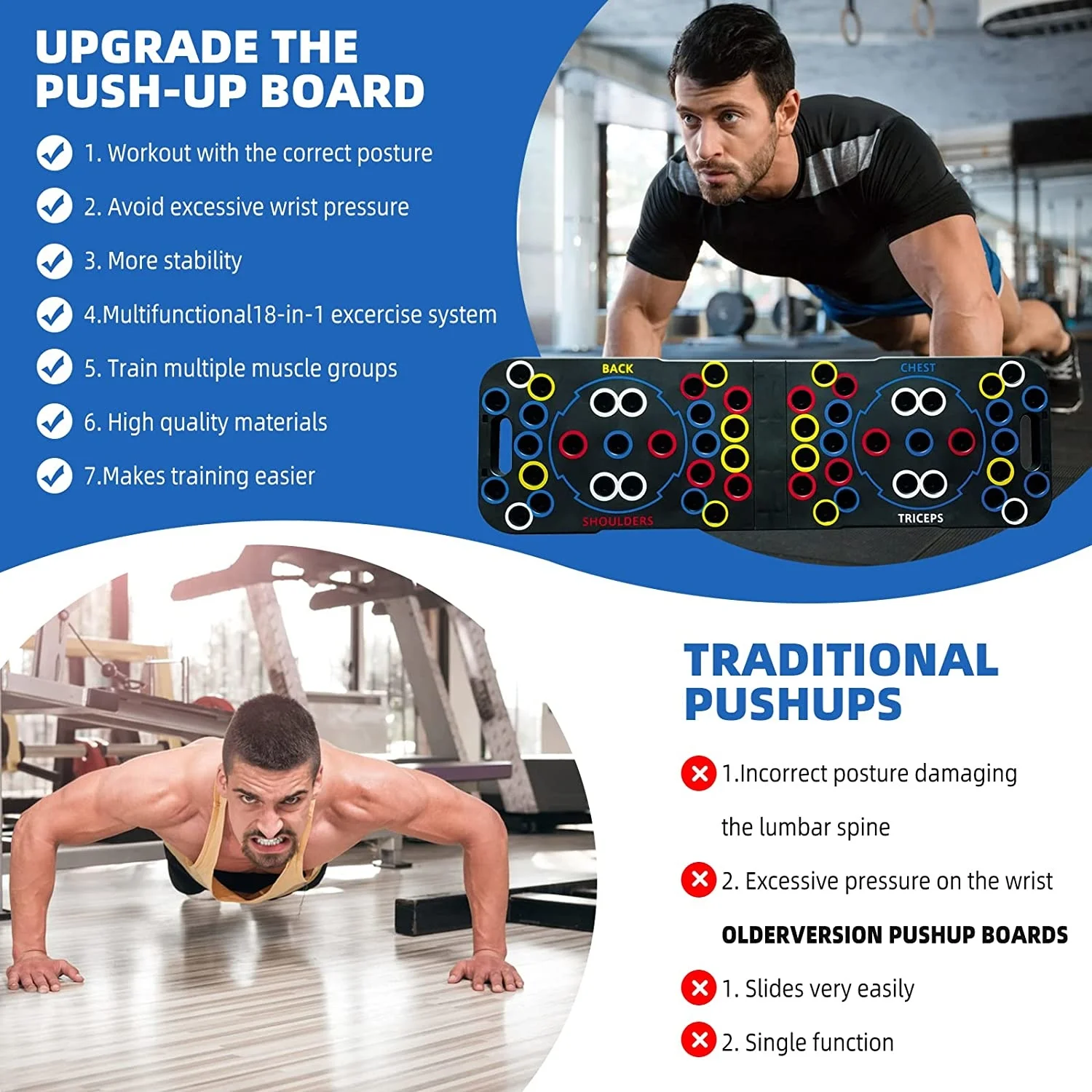 New Portable Multi-Function Foldable 54 In 1 Push Up Training System Push Up Board Strength Training Equipment For Men & Women