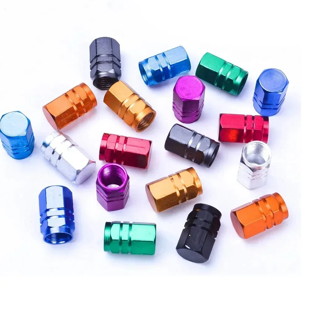 Aluminum Alloy Car Wheel Tire Valve Caps Tyre Rim Stem Covers Airdust Waterproof For Automobiles Motorcycles Trucks Bikes