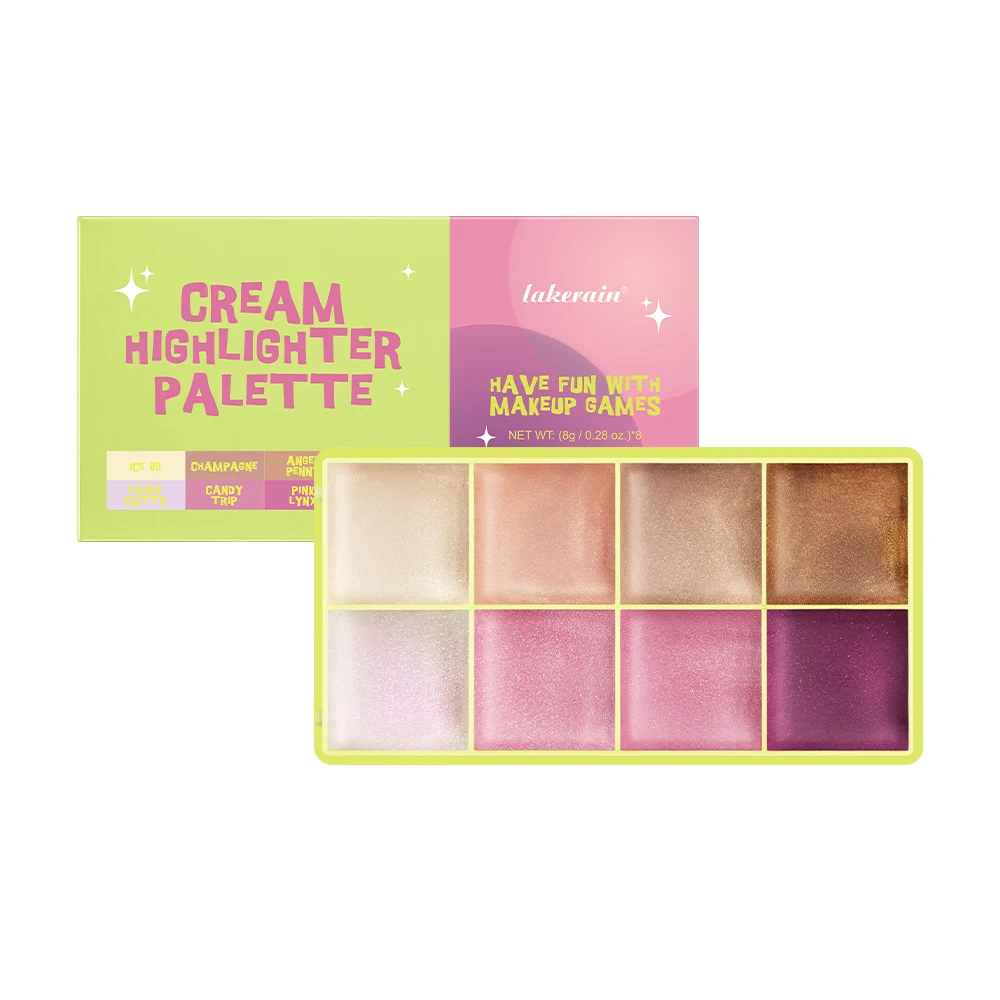 Étui courbe crème pour sourcils, Blush, surligneur, finition mate scintillante, tons d'ombre, cosmétiques longue durée