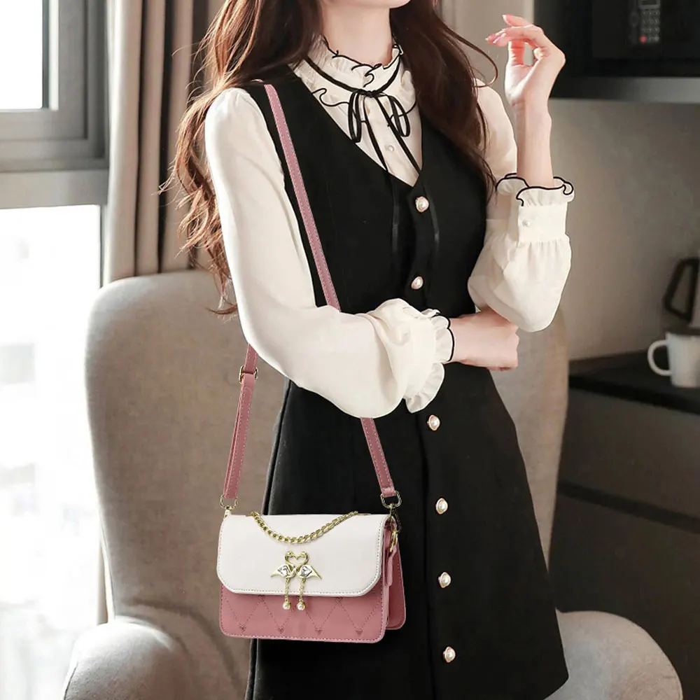 Shoulder Bag Woman Girl Princess Gift Swan Accessories Fashion Luxurious Design Cute Korean Shoulder Crossbody Small Square Bag