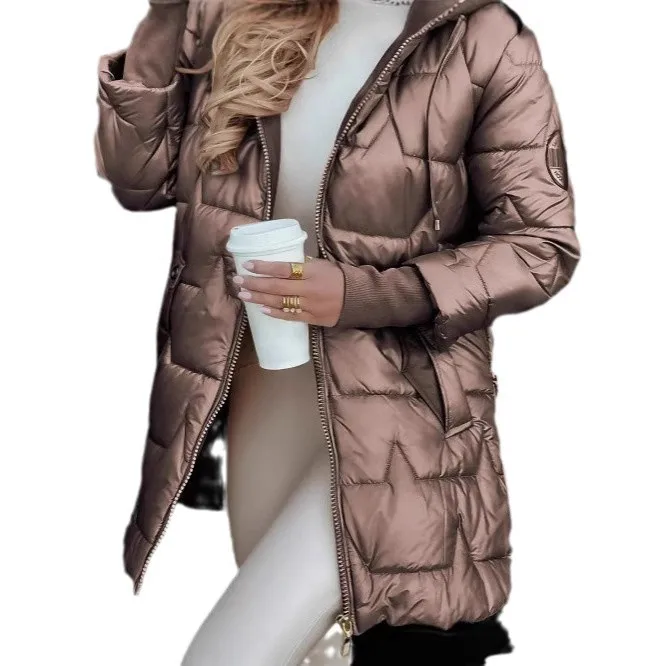 2025 Winter New Hooded Cotton Clothes Three Zipper Hooded Cotton Clothes Europe and America 5