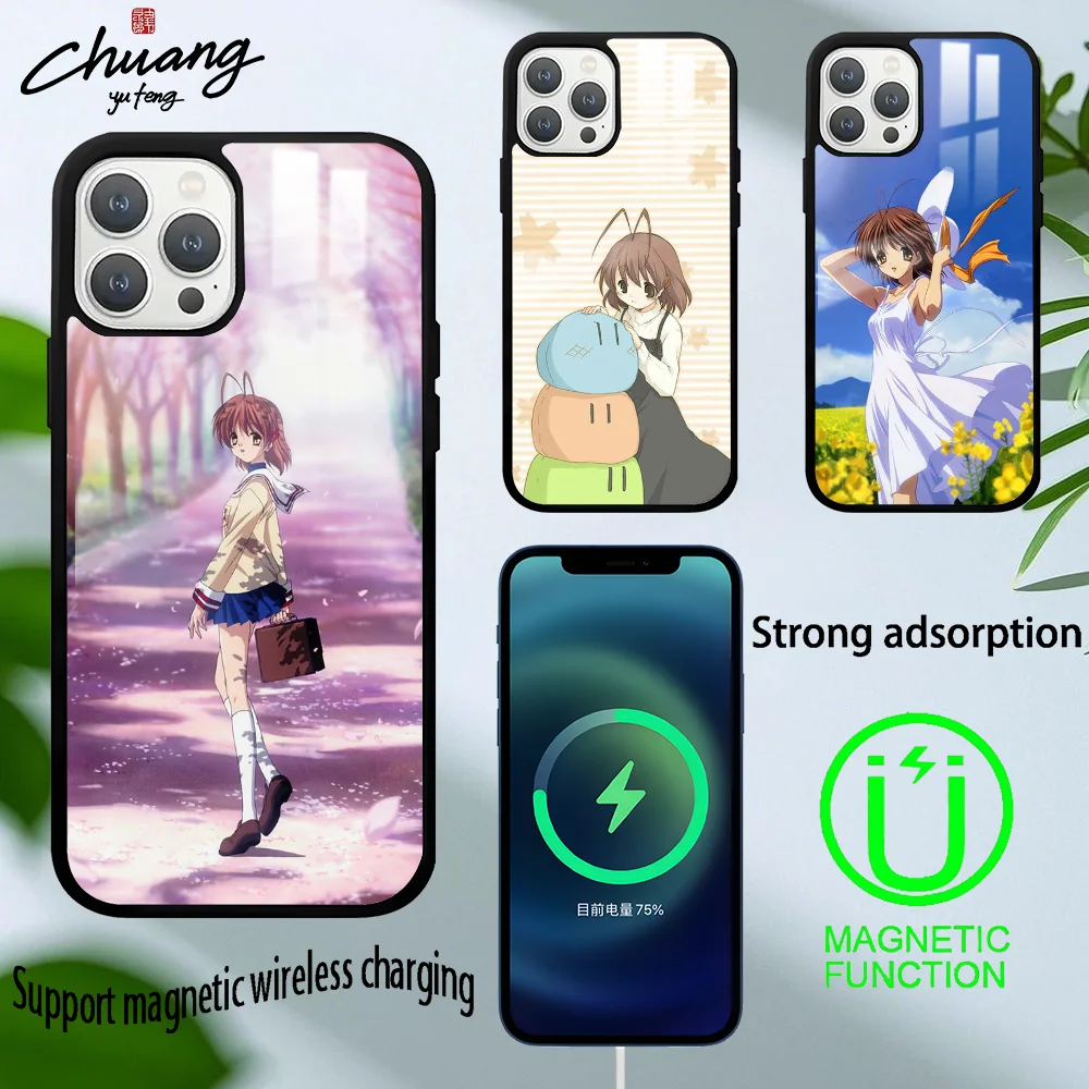 Чехол для телефона The Game Clannad для 11, 12, 13, 14, 15, 16 Pro Max mini Plus, чехол для телефона с сильным магнитным притяжением