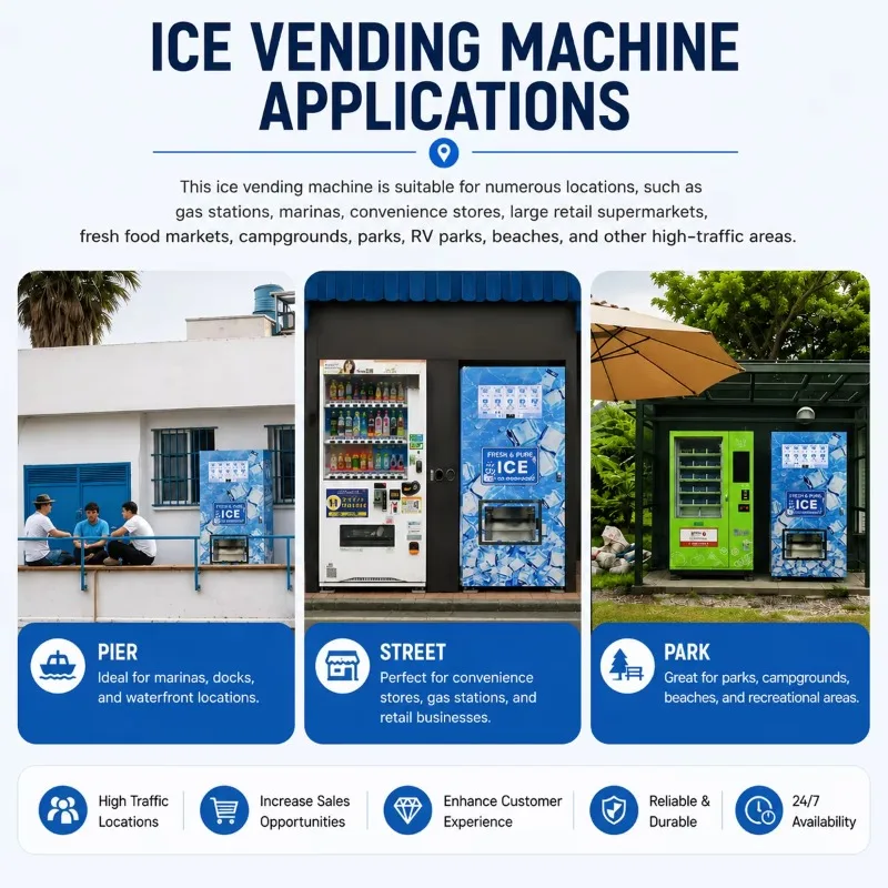 FL Customized Ice Cube Vending Machine Self-Serve Bag Multi-Payment Intelligent Ice Maker Dispenser Commercial Vending Machines