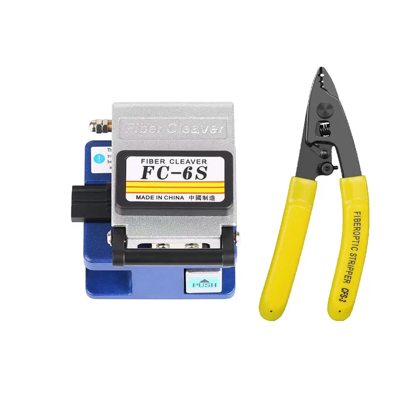 FTTH Fiber Optic Tool kit 2 In1 FC-6S Cleaver CFS-3 Stripper FTTH Cold Connection Optical Fiber Cable Cutting Knife Tools