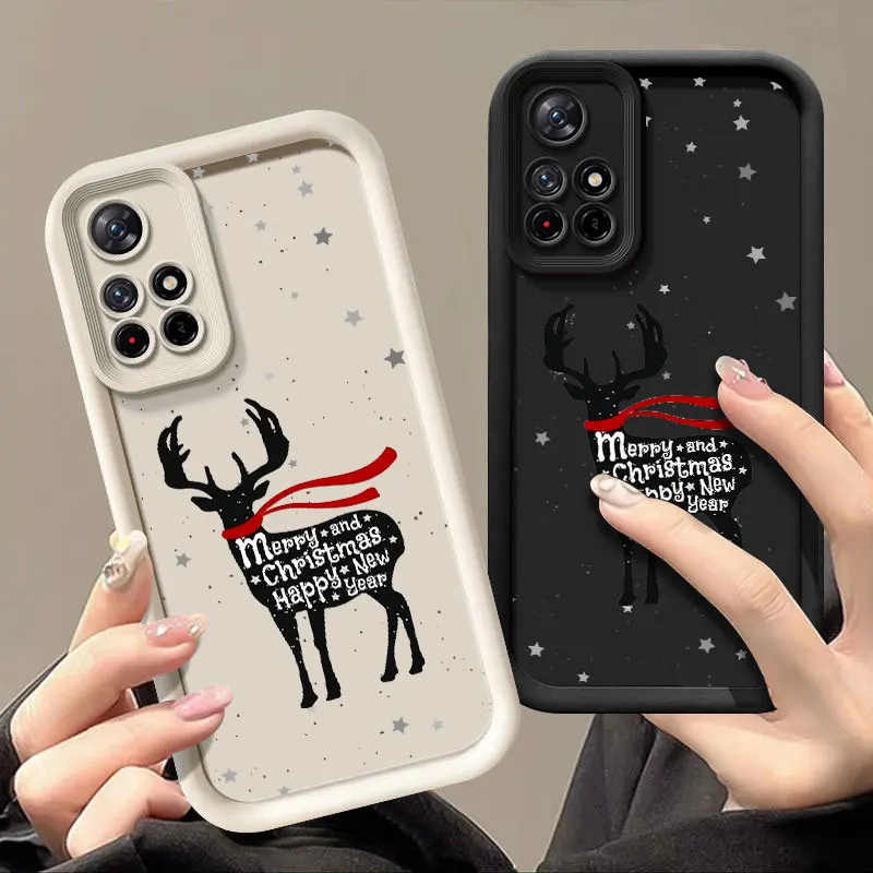 Cartoon Christmas Fashine Case For Redmi NOTE 10C 11 11T 12 12S 12C 13 13C A1 A2 A3 K40 K50 PRO PLUS 4G 5G Shockproof Soft Cover