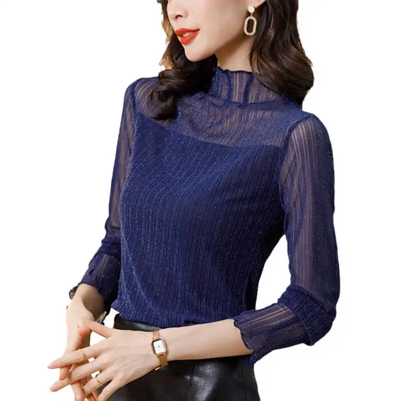 Stylish Solid Color All-match Bright Silk Gauze Blouse Women's Clothing 2023 Spring New Oversized Casual Pullovers Commute Shirt