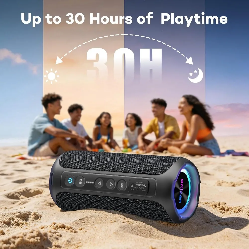 Portable Bluetooth Speaker, 40W Loud Sound, 30 Hours Playtime, Waterproof, TWS Pairing for Outdoor, Shower Use - view 4