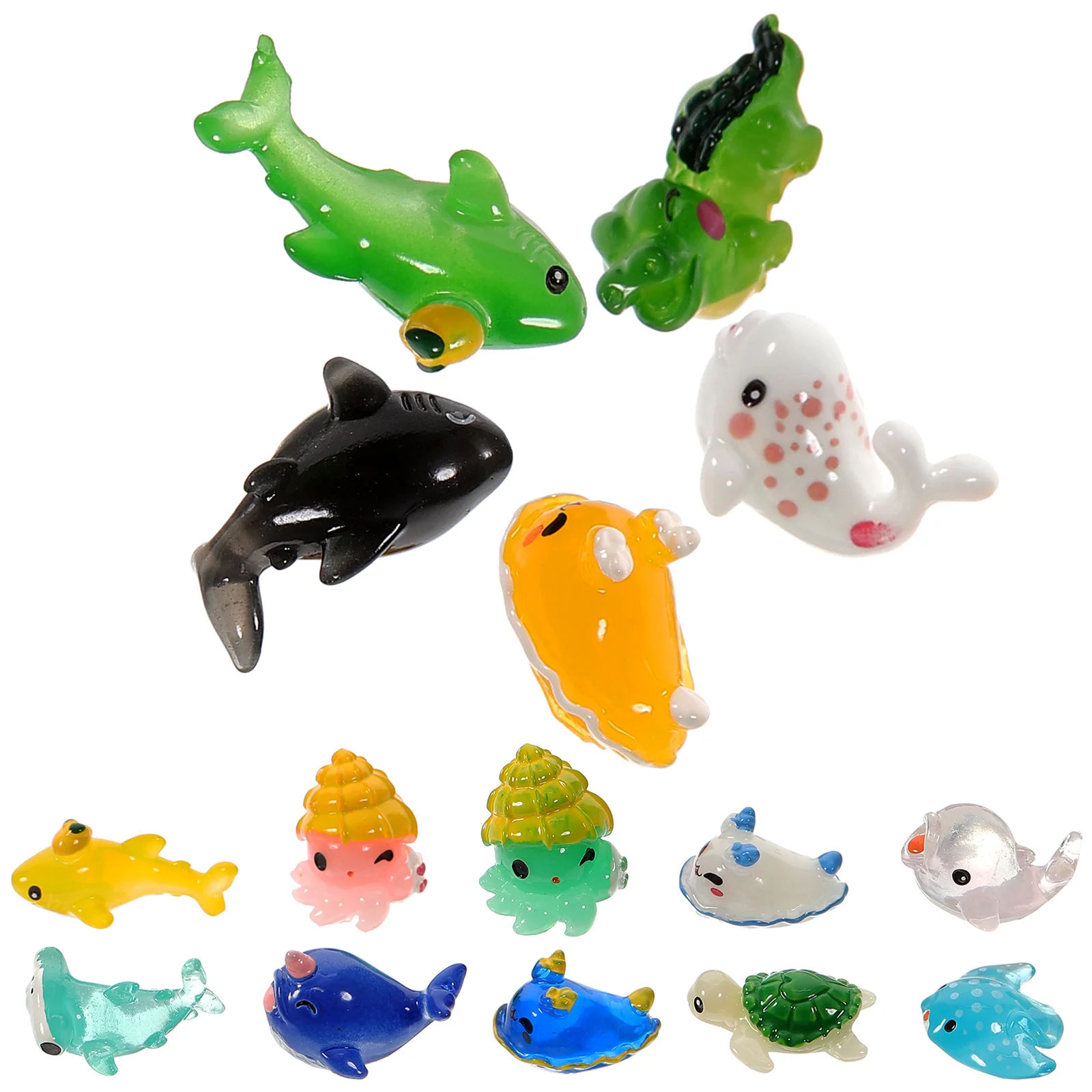 15 Pcs Decorations Mini Animal Model Sea Toys Miniature Turtle Figurines Resin Animals