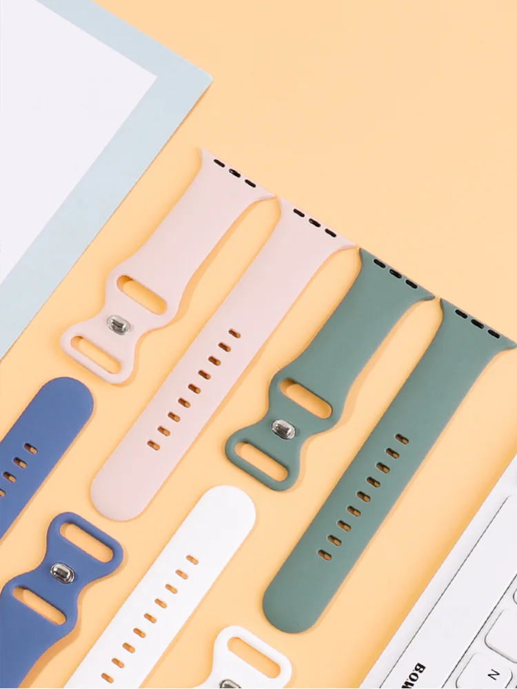 Silicone Band For Apple Watch straps 46mm 44 mm 45mm 40mm 42-41mm sports bracelet iWatch series 11 10 9 8 7 SE 3 ultra 2-3 49mm