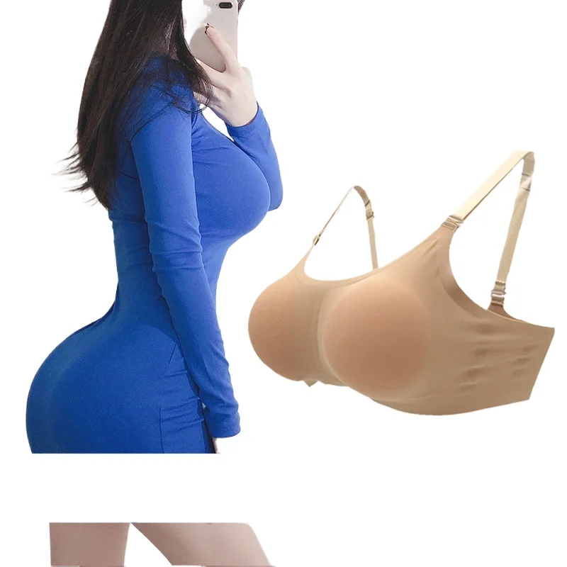 حمالة صدر نسائية معززة للأعلى، وسادات كبيرة جدًا، تأثير شكل تمثال نصفي كامل، تأثير أداء التأثيري، عرض ملابس داخلية لشكل الجسم