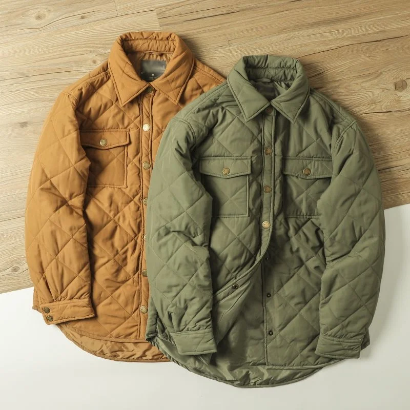 Men Vintage M65 Liner Jacket Winter spring New Khaki Thick Multi-pocket Tooling Padded Long Sleeve Cardigan Hunting Coat