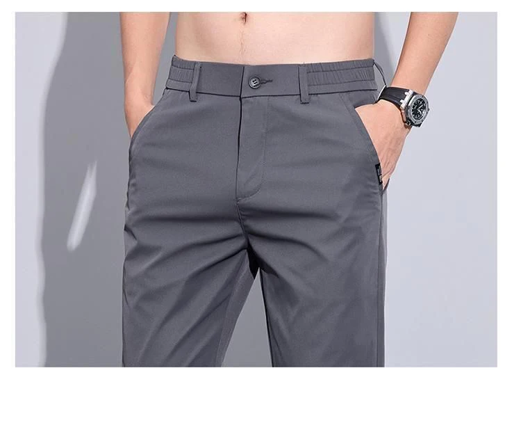 2026 Herren Eisseide Gerade Geschnittene Dünne Atmungsaktive Freizeithose Sommer Business Lange Hose Modisch Vielseitig Leichtgewichtig – Detail 13