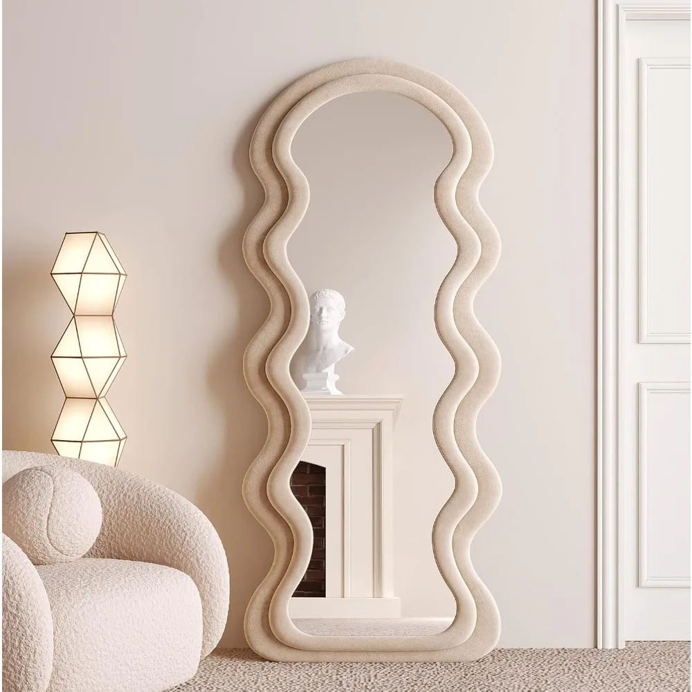 

Full Length Mirror 63"x24", Irregular Wavy Mirror, Wave Arched Floor Mirror, Wall Mirror Standing Hanging or Leaning Again