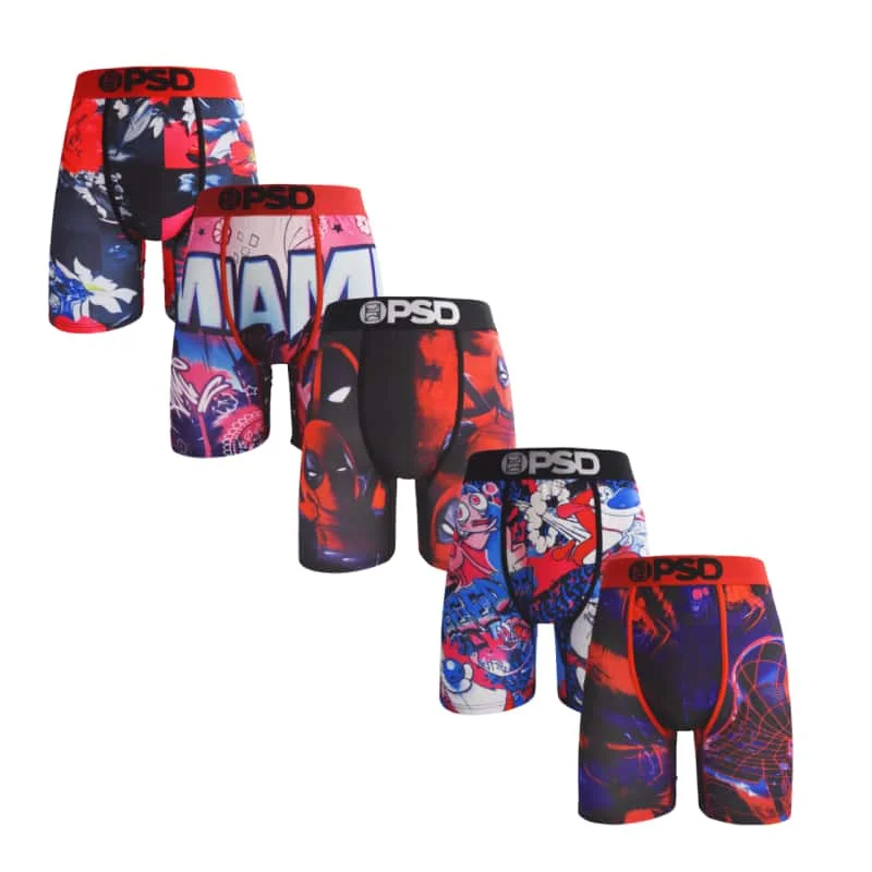 5Pcs Fashion Print Men Underwear Boxer Cueca Male Panty Lingerie Men Underpants Panty Boxershorts Sexy S-XXL