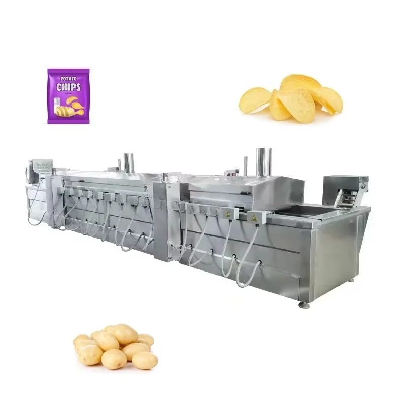 خط إنتاج رقائق البطاطس المجمدة الأوتوماتيكية آلة تصنيع رقائق البطاطس المقلية ذات المصنع الكبير
