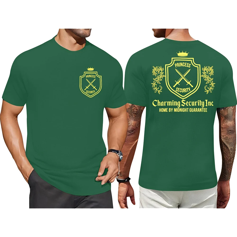 Disney FRAYED Men's Magical Princess Security Team T-Shirt Daily Casual Plus Size Short-Sleeve T-Shirts for Dad Birthday Party