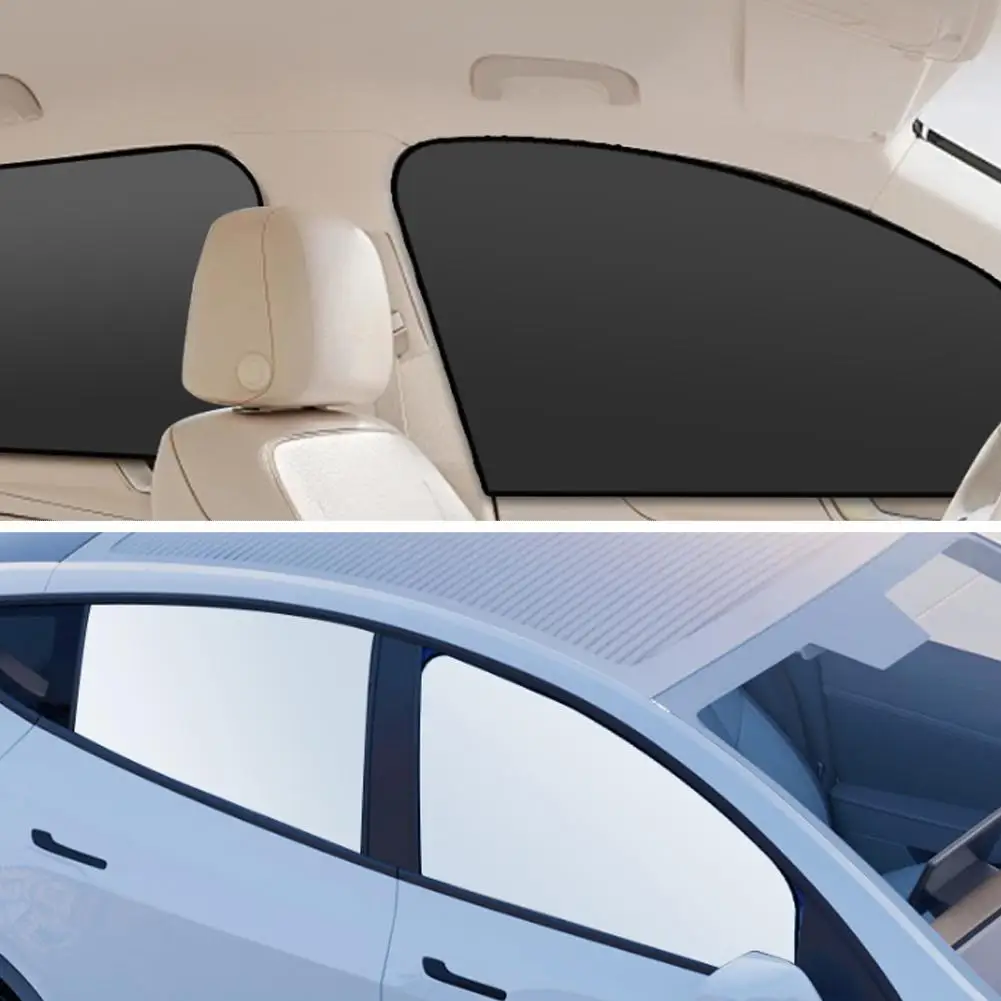 Magnetic Car Window Sunshade Titanium Silver Cloth Sun Shade Curtain Foldable UV Protection Side Window Sun Visor - view 2