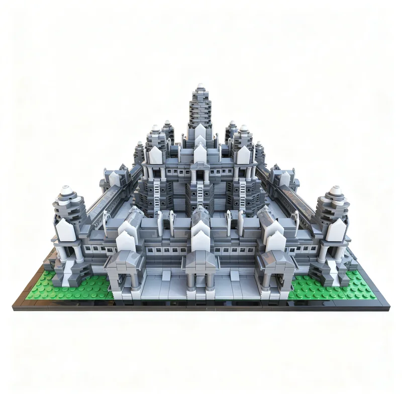 3975PCS MOC Architecture Angkor Wat Model Custom Building Blocks DIY Assembly Display Gift Collectible Decoration Building Set