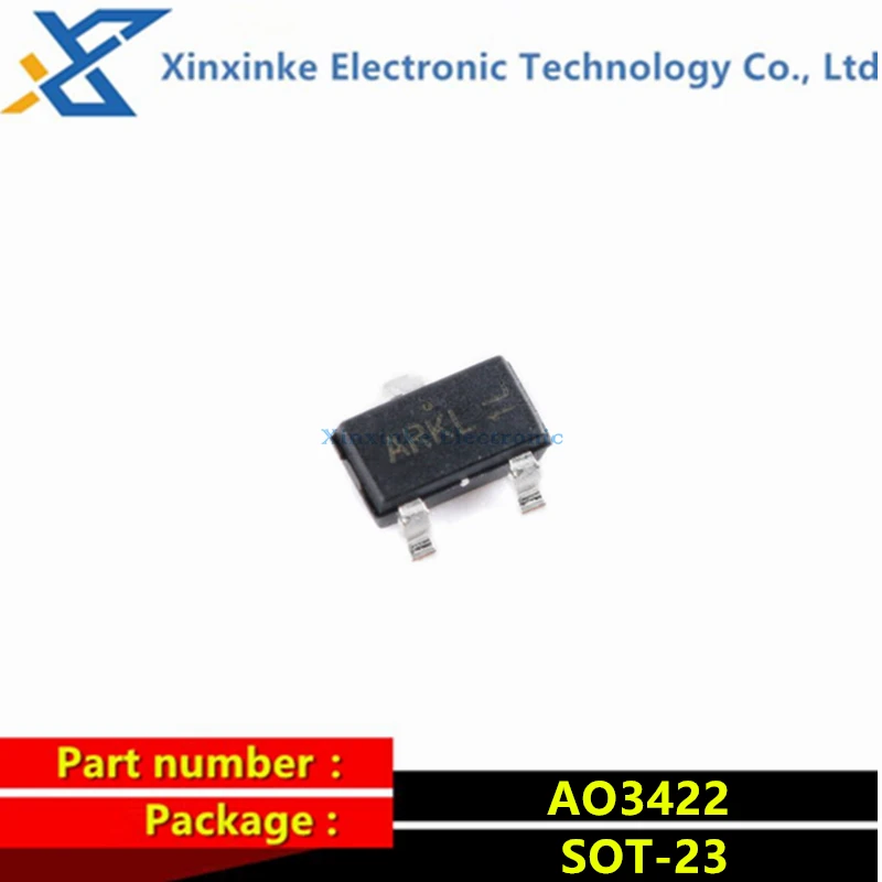 

50 шт., транзистор полевого эффекта AO3422 SOT-23 N-Channel 55V 2.1A SMD MOSFET