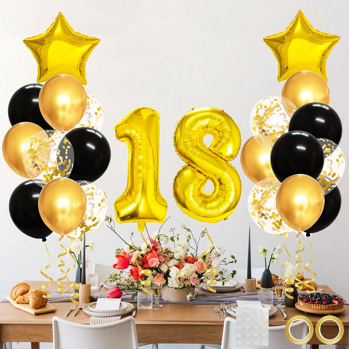 25pcs Gold Black Mixed Balloons 18th 81st Birthday Party Decorations 18 81 Years Old Man Woman Birthday Decor Supplies